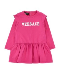 Versace Logo Print Dress