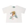 Kenzo Kids White T-shirt For Baby Boy With Tiger And Logo