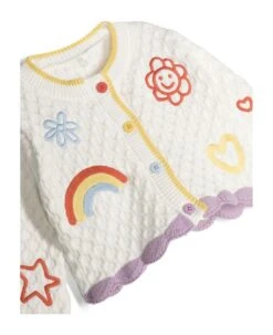 Stella McCartney Kids White Cotton Cardigan -TinyTogs Kids Shop d3d4b808c5964776c7435b308d75d209