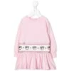 Chiara Ferragni Light Pink Sweater Dress In Cotton With Embossed Logo On The Waist