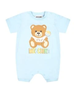 MOSCHINO Light Blue Set For Baby Boy With Teddy Bear -TinyTogs Kids Shop dd27ea7082a35738fa84a8adea6d84c6