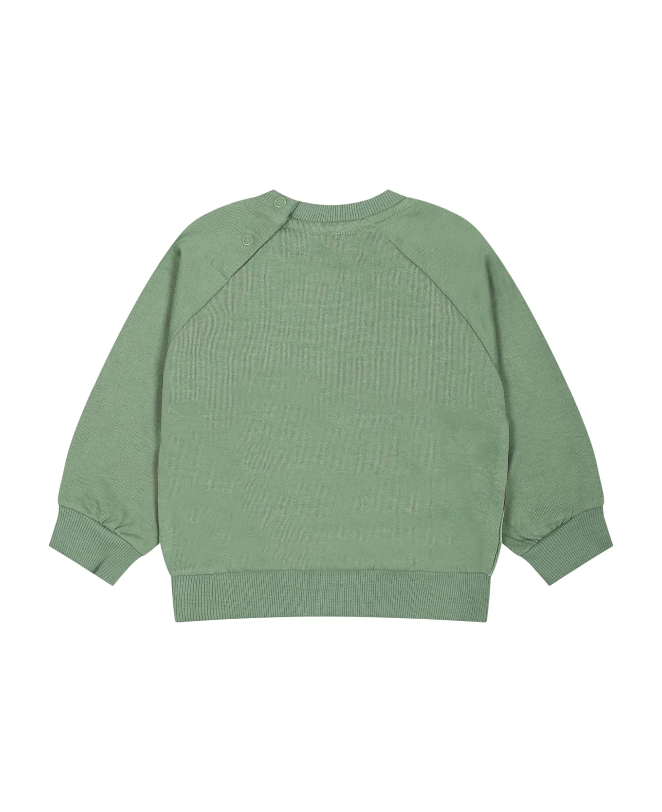 Molo Green Sweatshirt For Baby Kids With Animals 2 Molo Green Sweatshirt For Baby Kids With Animals - Image 2