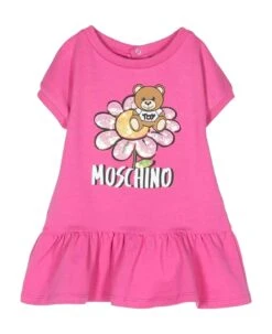 MOSCHINO Pink Dress Baby Girl