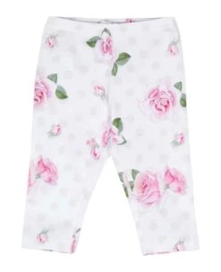 Monnalisa White Leggings Baby Girl