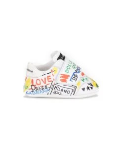 Dolce & Gabbana Strap Sneakers With Written Print