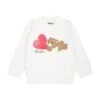 MOSCHINO Sweat-shirt Blanc Pour B Fille Avec Teddy Bear Et Coeur