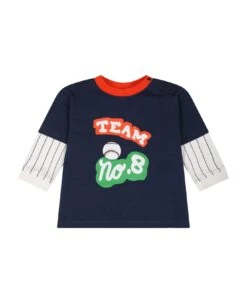 Kenzo Kids Blue T-shirt For Baby Boy With Print