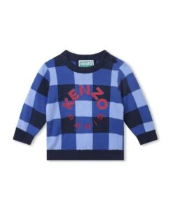 Kenzo Kids Checked Sweatshirt With Embroidery